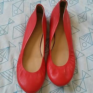 JCrew Red Cece Ballet Flats